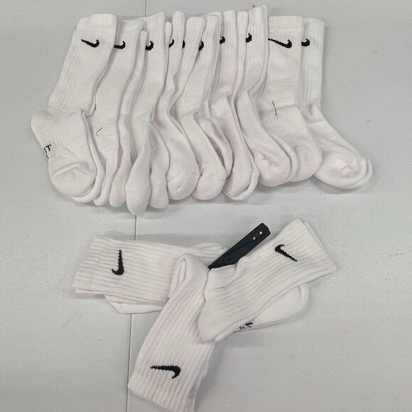 Nike Other - Nike Kid's Crew White Small Socks NEW 12 Pairs